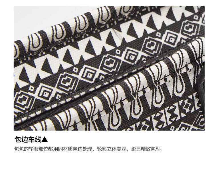 Vintage National Style Printed Canvas Bucket Bag 2020 Summer New Women's Shoulder Handbag Fashion Tote Bag
