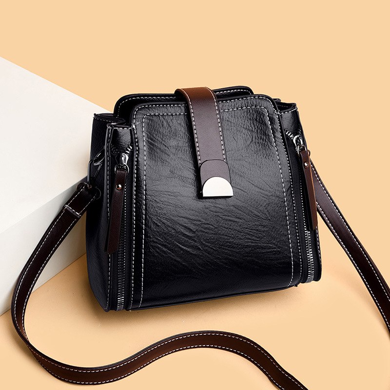 Bucket Bag Women&#039;s Bag Fashion Shoulder Bag Soft Leather Versatile Crossbody Bag Handbag