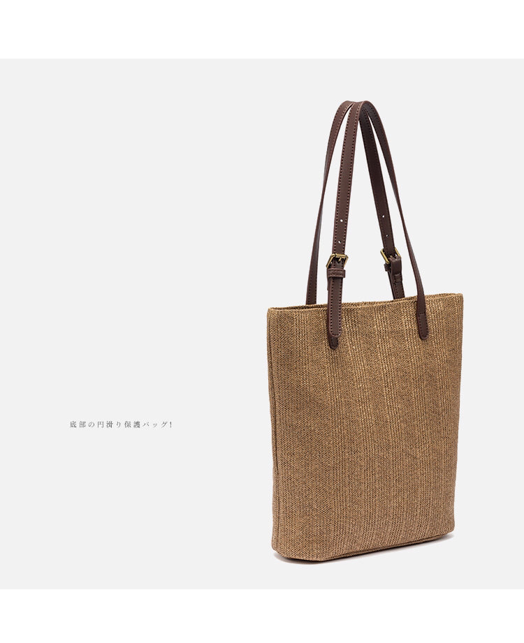 2020 Autumn New Woven Bucket Bag Large Capacity Fashion Tote Bag Shoulder Handbag Commuter Bag