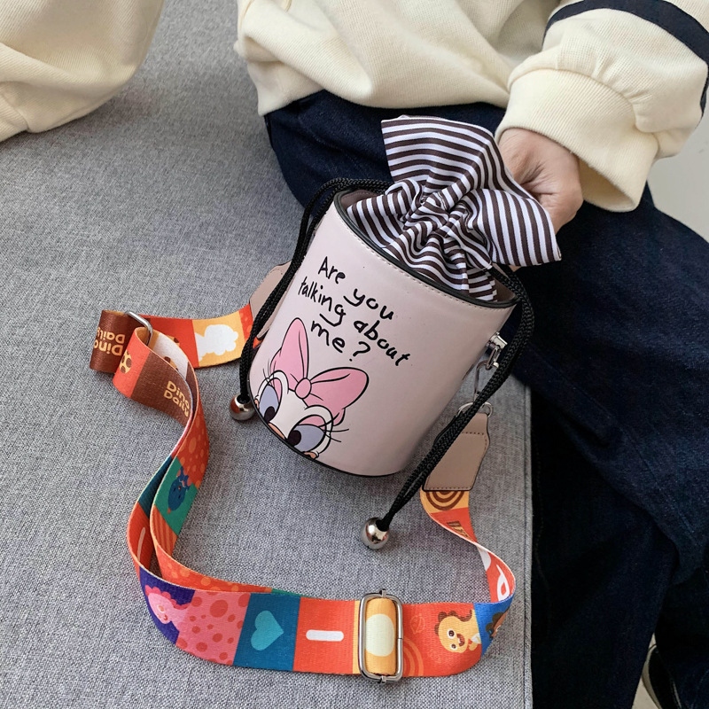 Trendy Women&#039;s Bucket Bag 2020 Fashion Maiden Fresh Shoulder Messenger Bag Korean Style All-Match