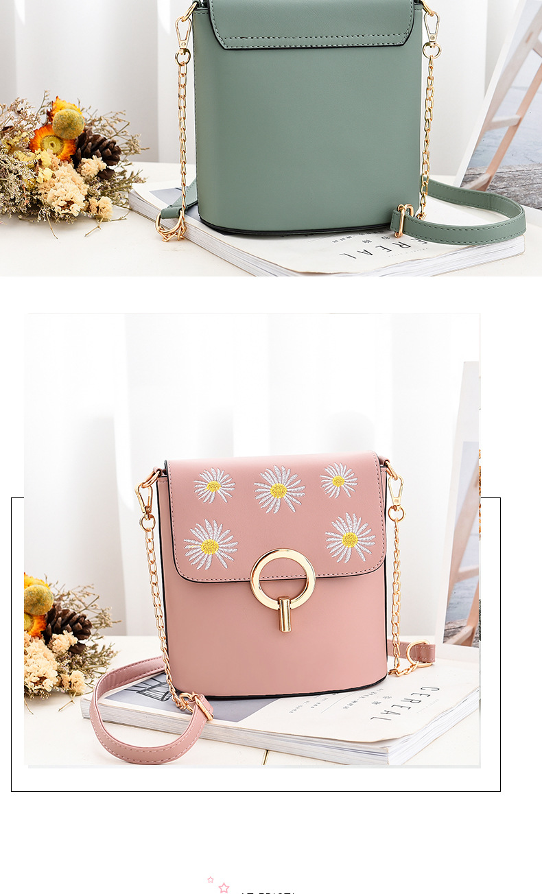 Simple little Daisy fresh and sweet student bag lady shoulder bag woman cross-body bucket bag vendor bag supply