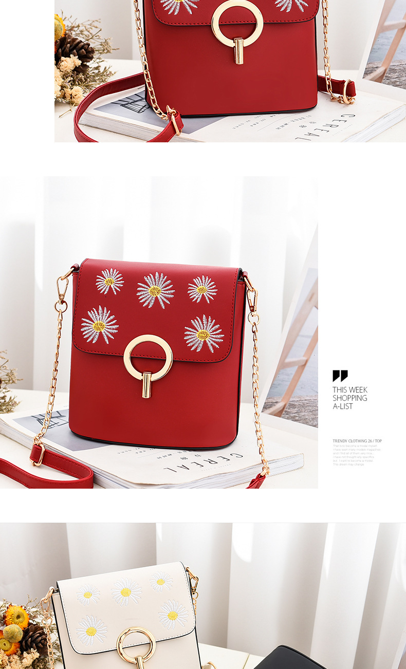 Simple little Daisy fresh and sweet student bag lady shoulder bag woman cross-body bucket bag vendor bag supply