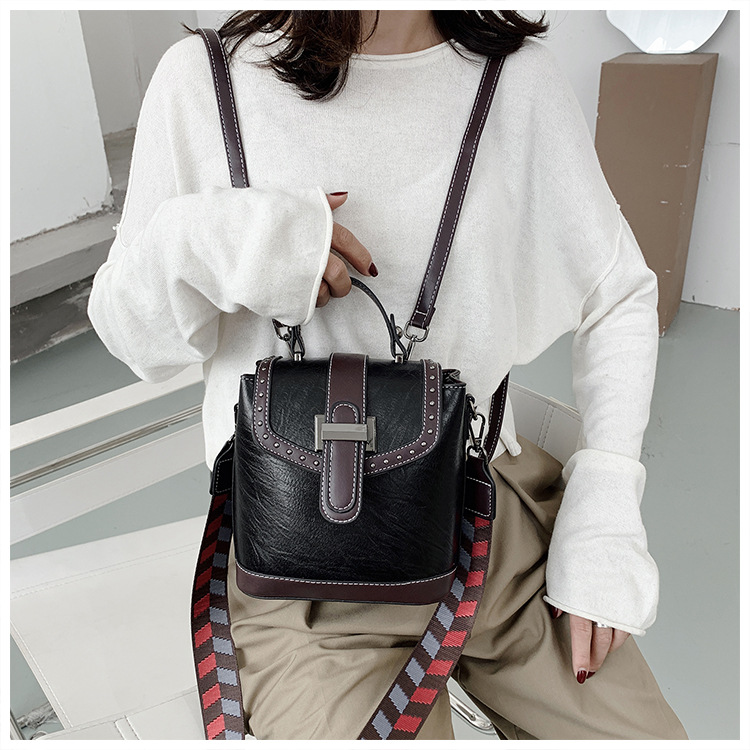 Autumn/Winter Small Bags Women's Bag New Versatile Bucket Bag Portable Shoulder Messenger Bag Small Double Backpack Autumn/Winter Small Bags Women's Bag New Versatile Bucket Bag Portable Shoulder Messenger Bag Small Double Backpack
