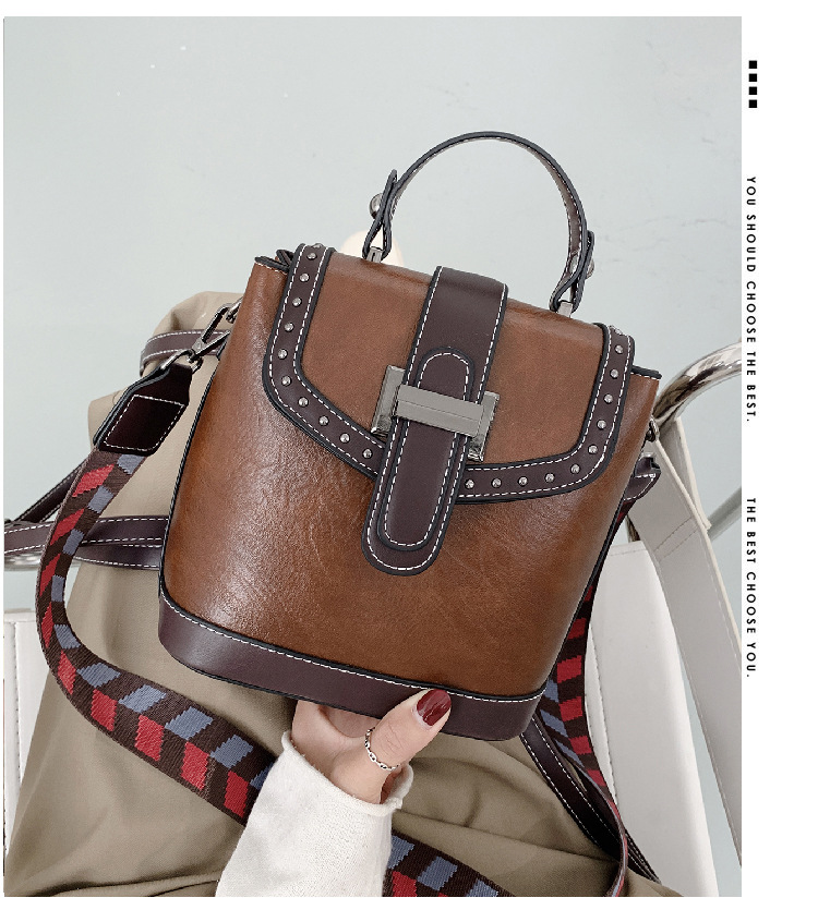Autumn/Winter Small Bags Women's Bag New Versatile Bucket Bag Portable Shoulder Messenger Bag Small Double Backpack Autumn/Winter Small Bags Women's Bag New Versatile Bucket Bag Portable Shoulder Messenger Bag Small Double Backpack