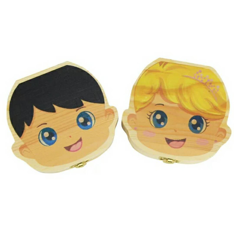 Painted Teeth Collection Box Men and Women Baby&#039;s Milk Teeth Box Teeth Collection Box Fetal Hair Umbilical Cord Souvenir Box Teeth Collection Box Baby Souvenir