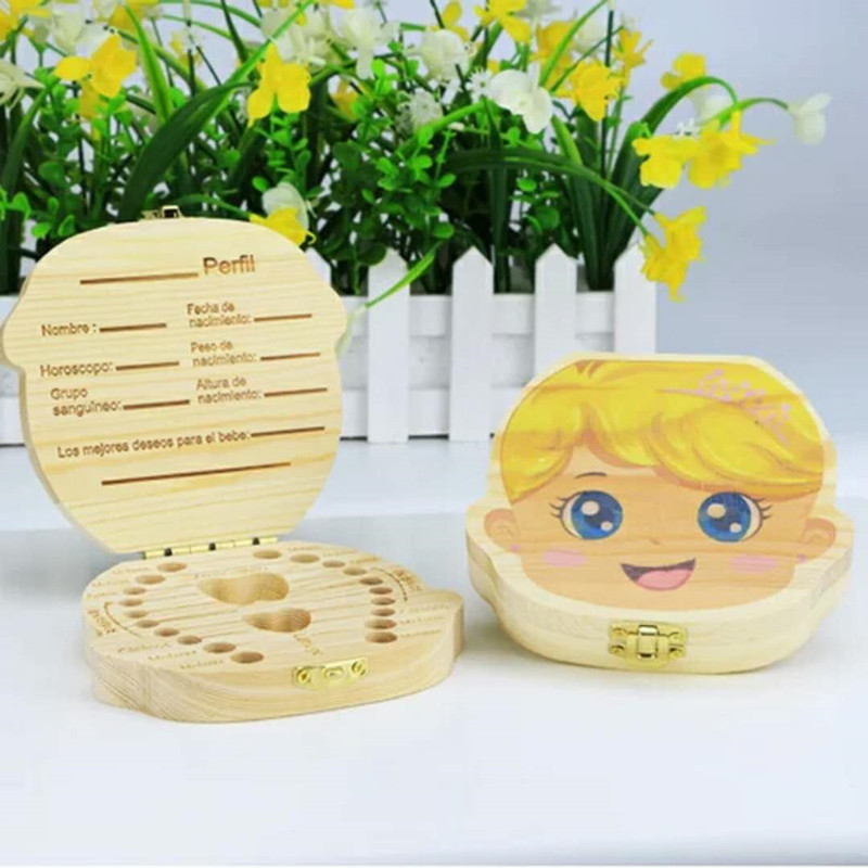Painted Teeth Collection Box Men and Women Baby&#039;s Milk Teeth Box Teeth Collection Box Fetal Hair Umbilical Cord Souvenir Box Teeth Collection Box Baby Souvenir