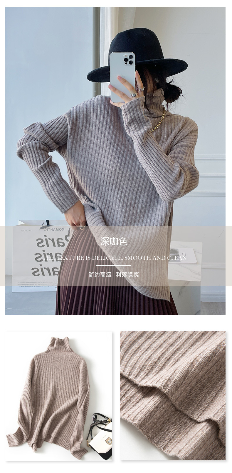2021 Autumn and Winter New Sweater Women Loose Solid Color Thick Needle Bedford Cord Sweater Pile Collar Thickened Sweater Women 2021 Autumn and Winter New Sweater Women Loose Solid Color Thick Needle Bedford Cord Sweater Pile Collar Thickened Sweater Women