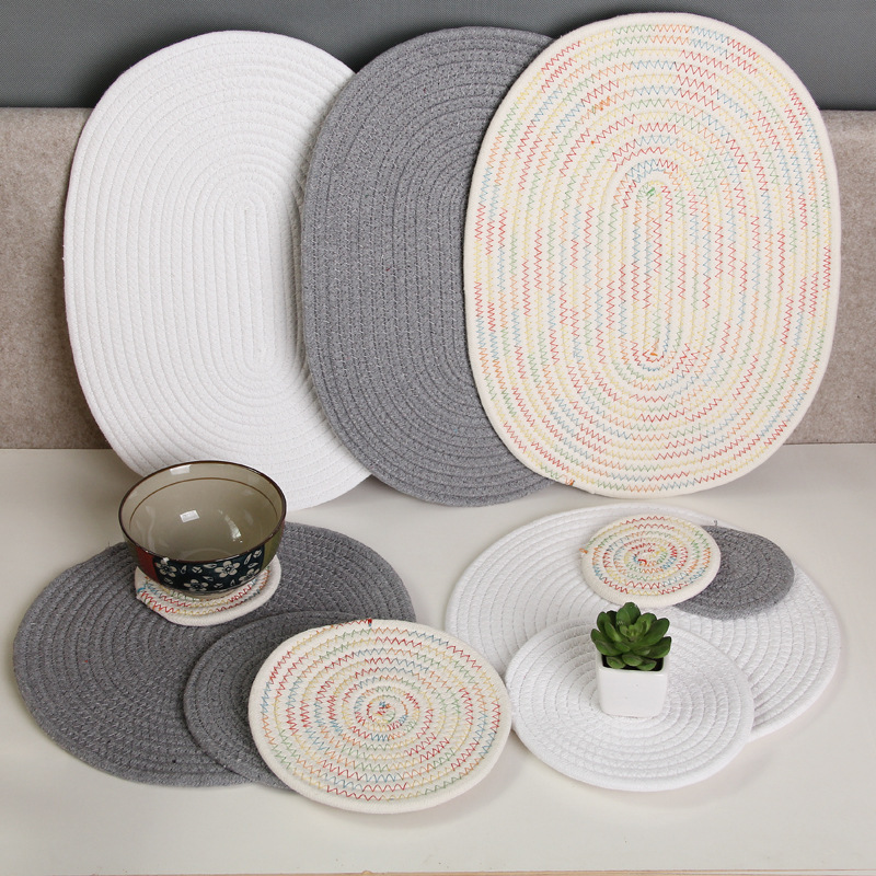 Japanese hand woven cord, Ironing, heat mate, heat resistant household table mat, cup mat, Bowl mat, meal mat, heat mat