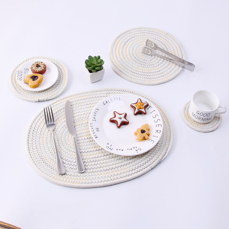 Japanese hand woven cord, Ironing, heat mate, heat resistant household table mat, cup mat, Bowl mat, meal mat, heat mat