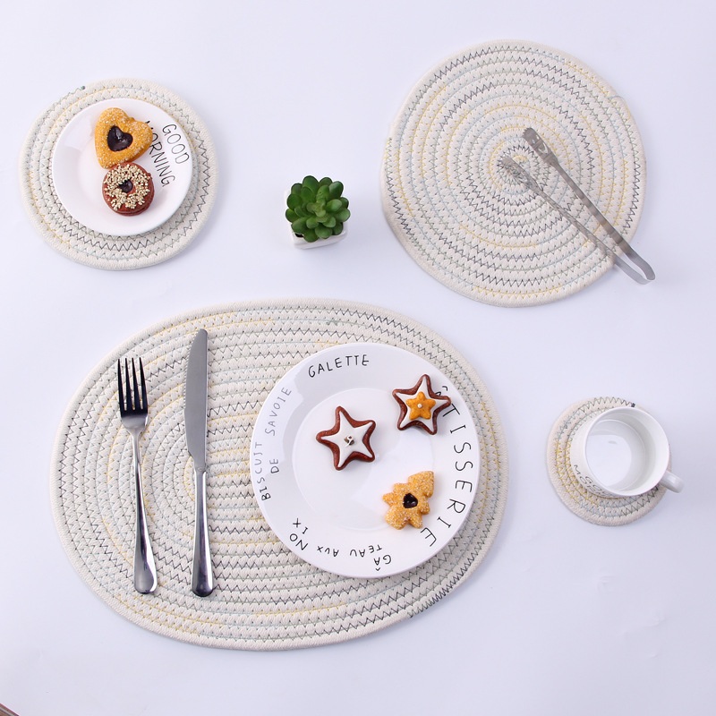 Japanese hand woven cord, Ironing, heat mate, heat resistant household table mat, cup mat, Bowl mat, meal mat, heat mat