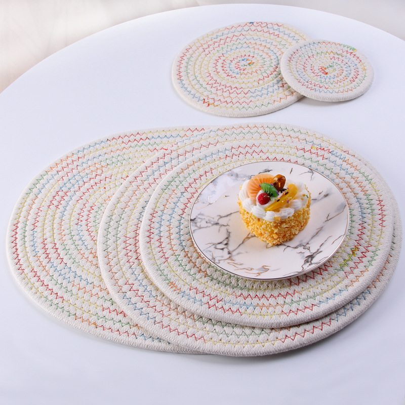 Japanese hand woven cord, Ironing, heat mate, heat resistant household table mat, cup mat, Bowl mat, meal mat, heat mat