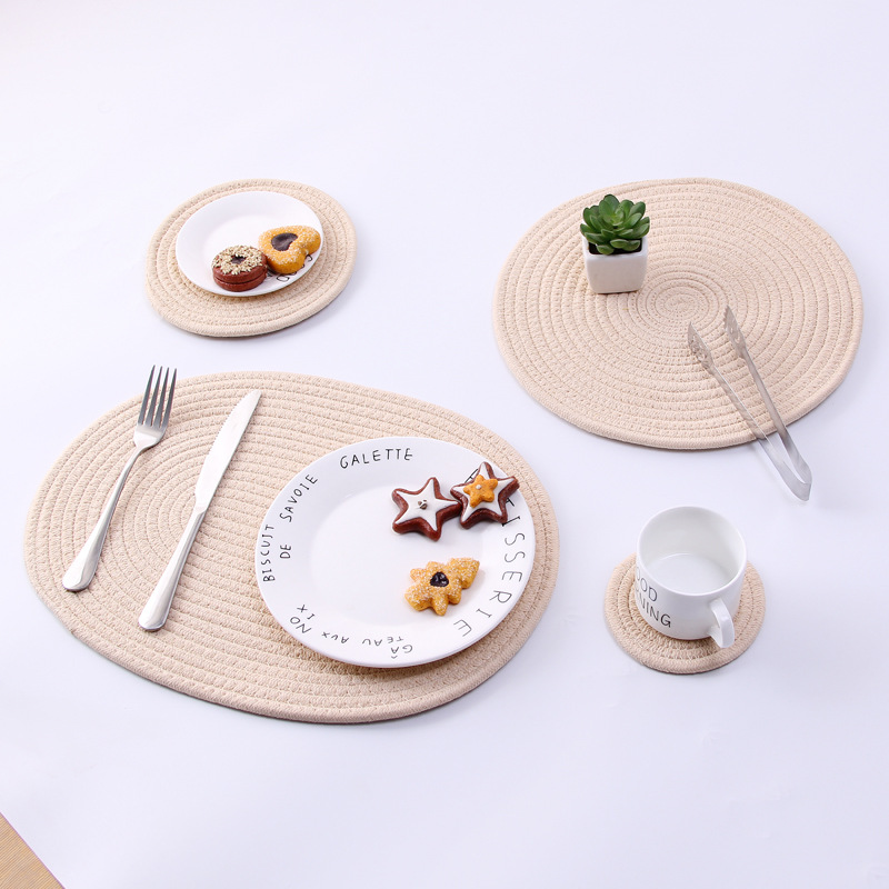 Japanese hand woven cord, Ironing, heat mate, heat resistant household table mat, cup mat, Bowl mat, meal mat, heat mat