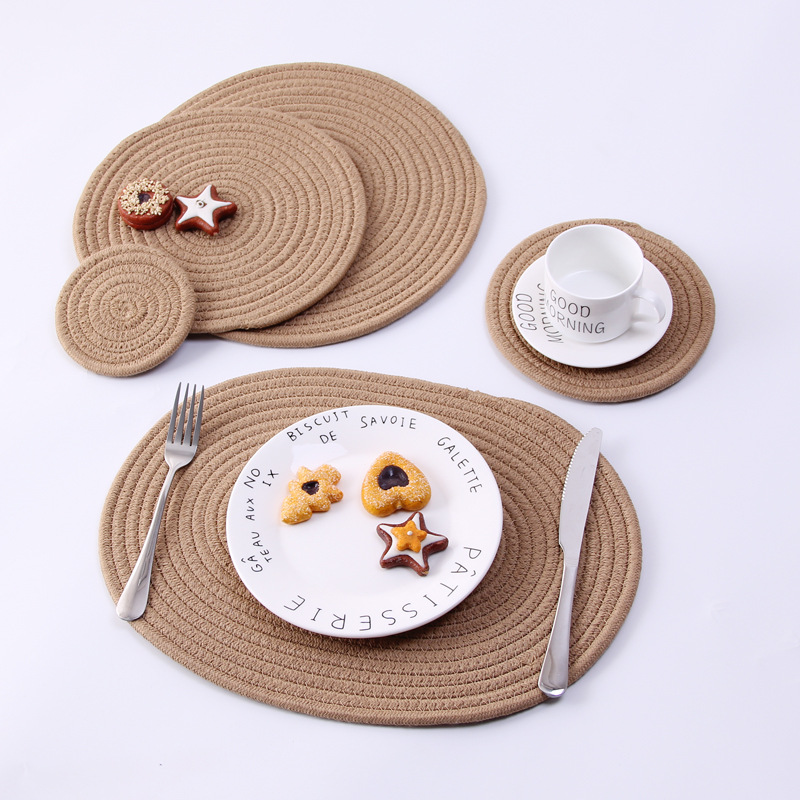 Japanese hand woven cord, Ironing, heat mate, heat resistant household table mat, cup mat, Bowl mat, meal mat, heat mat