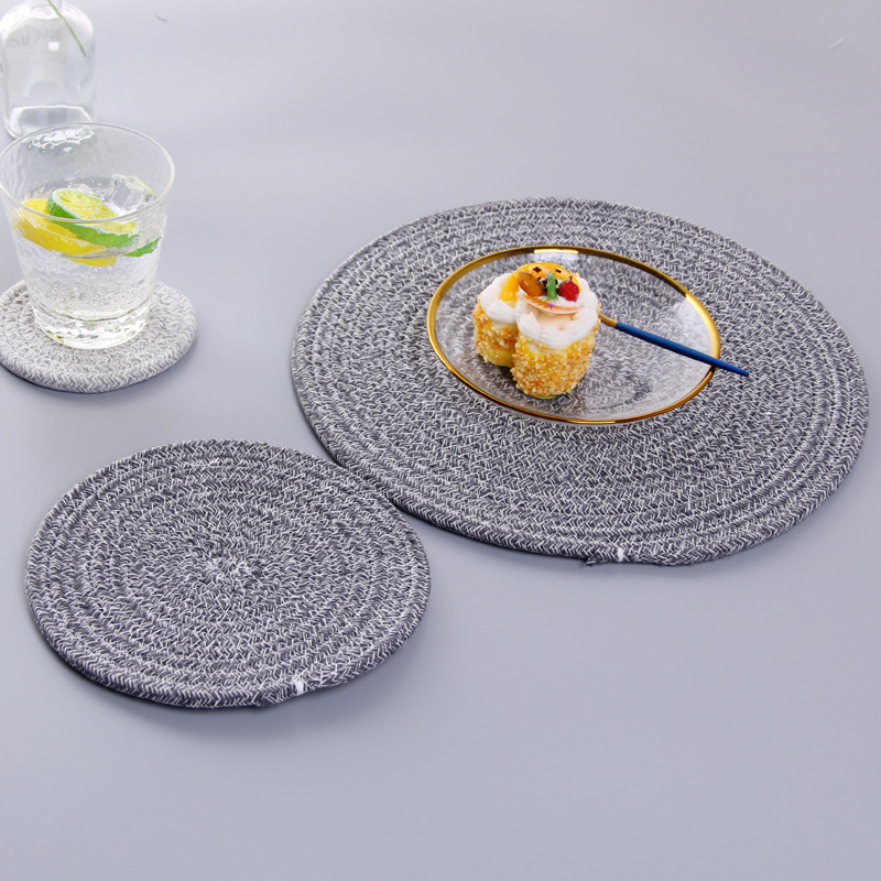 Japanese hand woven cord, Ironing, heat mate, heat resistant household table mat, cup mat, Bowl mat, meal mat, heat mat