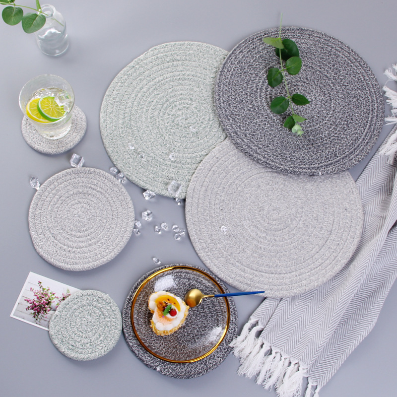 Japanese hand woven cord, Ironing, heat mate, heat resistant household table mat, cup mat, Bowl mat, meal mat, heat mat