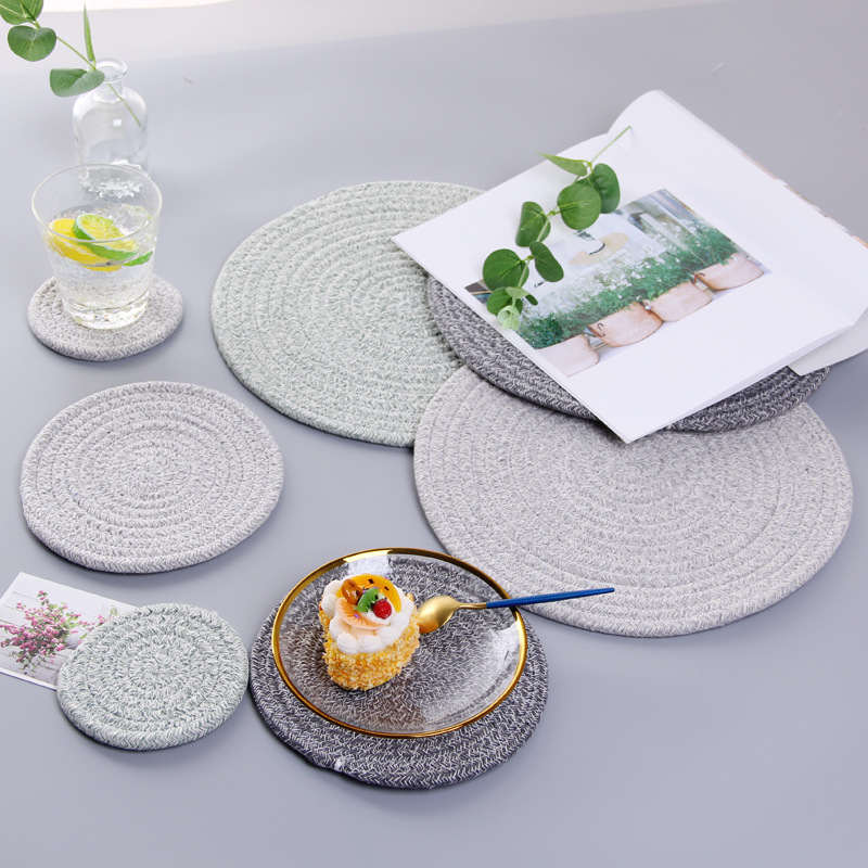 Japanese hand woven cord, Ironing, heat mate, heat resistant household table mat, cup mat, Bowl mat, meal mat, heat mat
