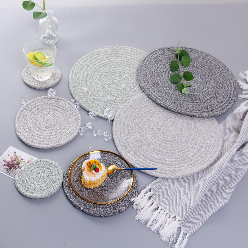 Japanese hand woven cord, Ironing, heat mate, heat resistant household table mat, cup mat, Bowl mat, meal mat, heat mat