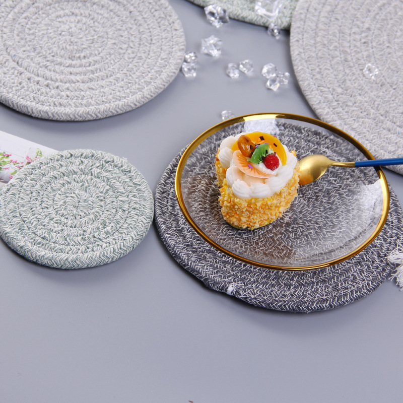 Japanese hand woven cord, Ironing, heat mate, heat resistant household table mat, cup mat, Bowl mat, meal mat, heat mat