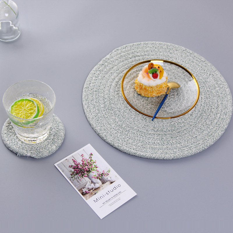 Japanese hand woven cord, Ironing, heat mate, heat resistant household table mat, cup mat, Bowl mat, meal mat, heat mat