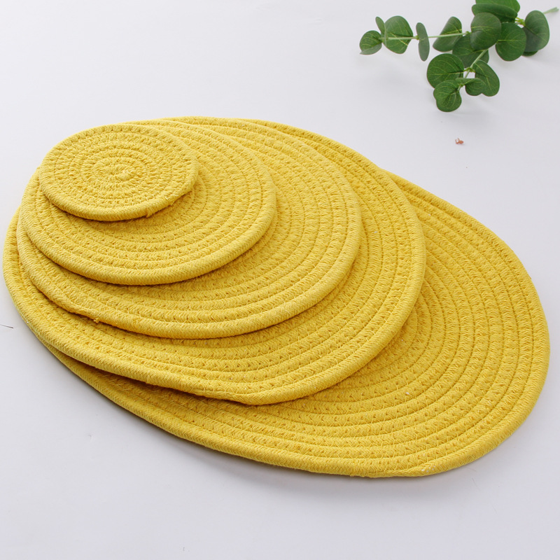 Japanese hand woven cord, Ironing, heat mate, heat resistant household table mat, cup mat, Bowl mat, meal mat, heat mat