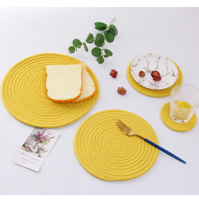 Japanese hand woven cord, Ironing, heat mate, heat resistant household table mat, cup mat, Bowl mat, meal mat, heat mat