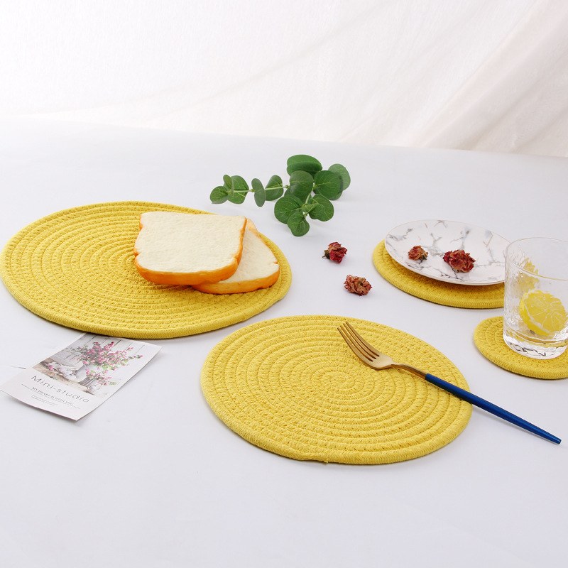 Japanese hand woven cord, Ironing, heat mate, heat resistant household table mat, cup mat, Bowl mat, meal mat, heat mat