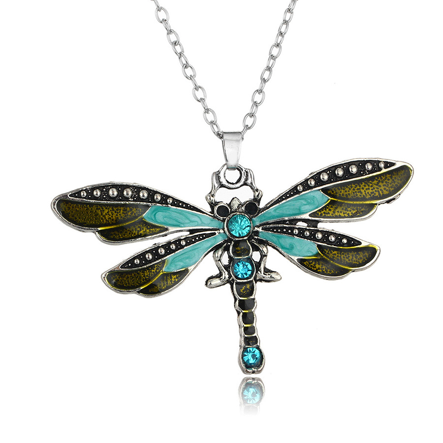 Dragonfly Vintage Ribbon Cord Purple DiamondStudded Necklace Children Girl Foreign Trade Necklace from AliExpress