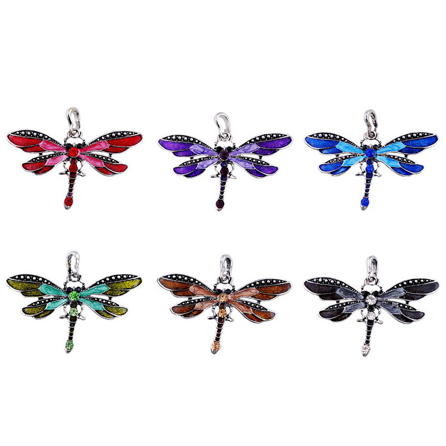 Dragonfly Vintage Ribbon Cord Purple DiamondStudded Necklace Children Girl Foreign Trade Necklace from AliExpress