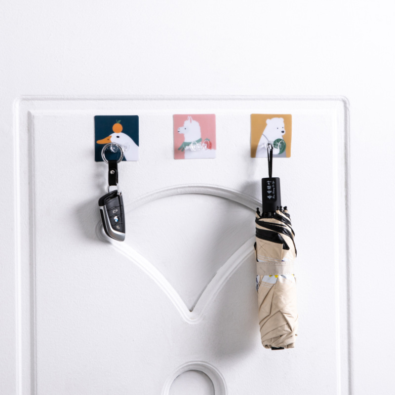 Socket Power Cord Storage Hook Plug Hook Kitchen Key Holder Wall Hanging Cartoon Strong Adhesive