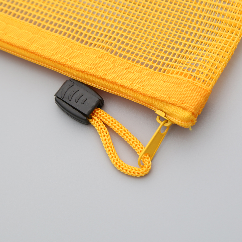 Colorful Color Matching Fine Mesh Hollow out Zipper Bag File Material Storage Bag Student Pencil Case Examination Paper Bag