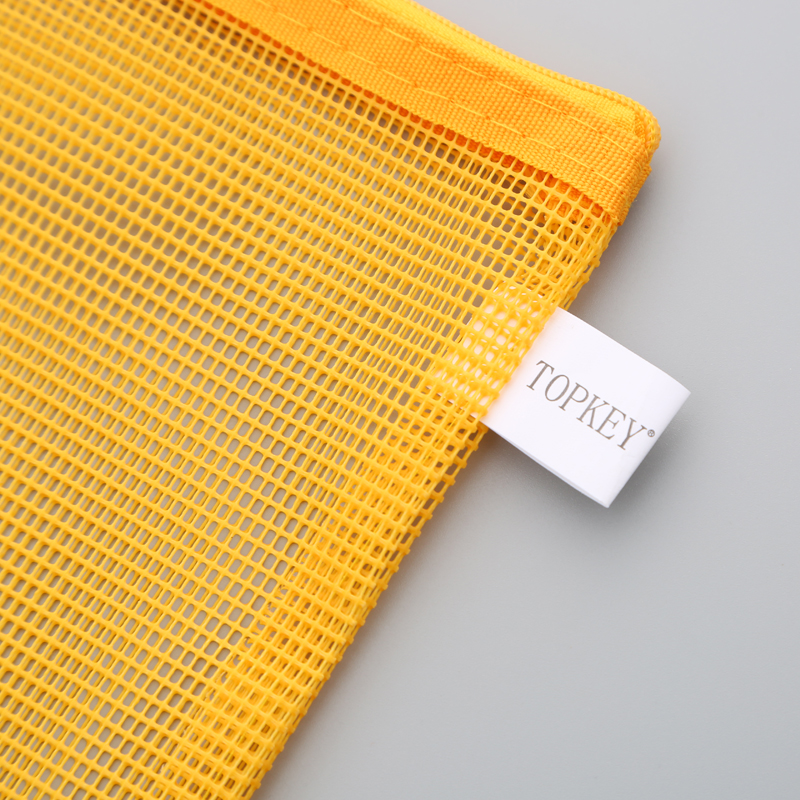 Colorful Color Matching Fine Mesh Hollow out Zipper Bag File Material Storage Bag Student Pencil Case Examination Paper Bag