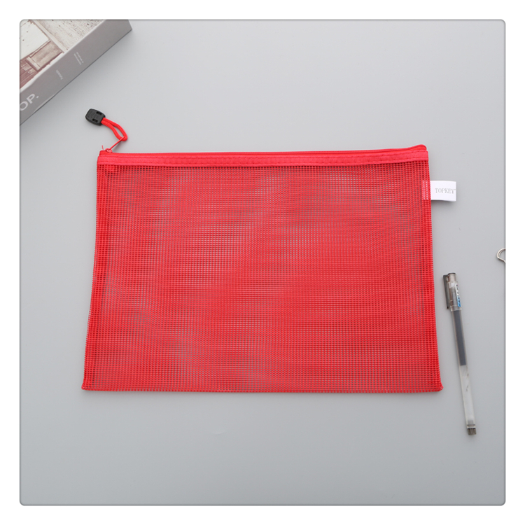 Colorful Color Matching Fine Mesh Hollow out Zipper Bag File Material Storage Bag Student Pencil Case Examination Paper Bag Colorful Color Matching Fine Mesh Hollow out Zipper Bag File Material Storage Bag Student Pencil Case Examination Paper Bag