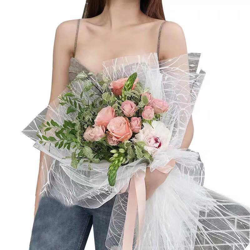 Material Mesh Voile Texture Bouquet Flowers Gift Box Packaging Material Wrapping Paper Bag Shop Supplies Wholesale