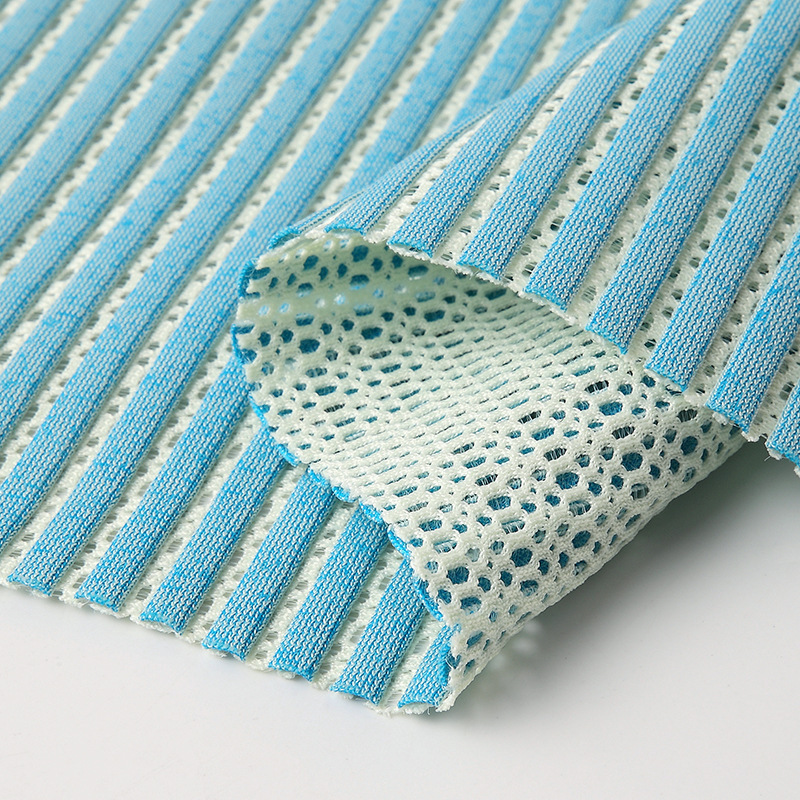 Polyester Elastic Strip Sandwich Mesh Vertical Stripe Mesh Fabric Wholesale Bags Shoes Material Sportswear Mesh Fabric