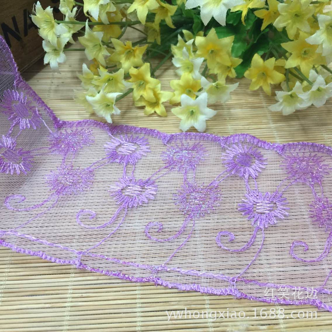 Spot Supply DIY Ornament Accessories Wholesale Unilateral Mesh Note Lace Clothing Accessories Material