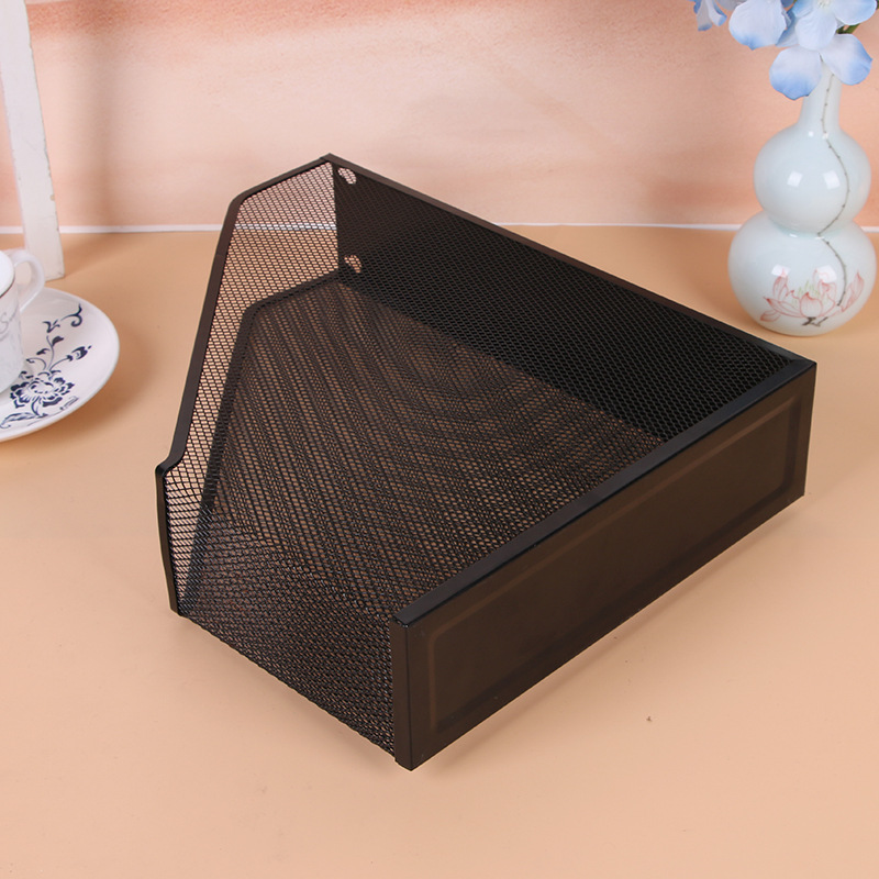 Factory Supply Iron Mesh Desktop Document Storage Storage Management Rack Creative File Material Organizing Shelves