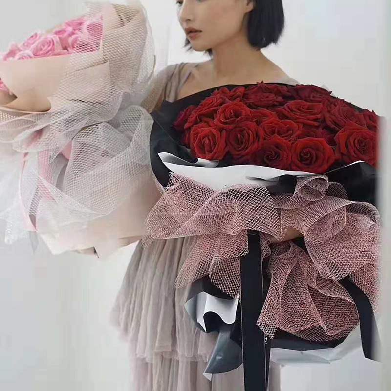 Korean Mermaid Mesh Flowers Wrapping Paper Material Bouquet Packaging Gauze Bag Stained Paper Flower Shop Supplies