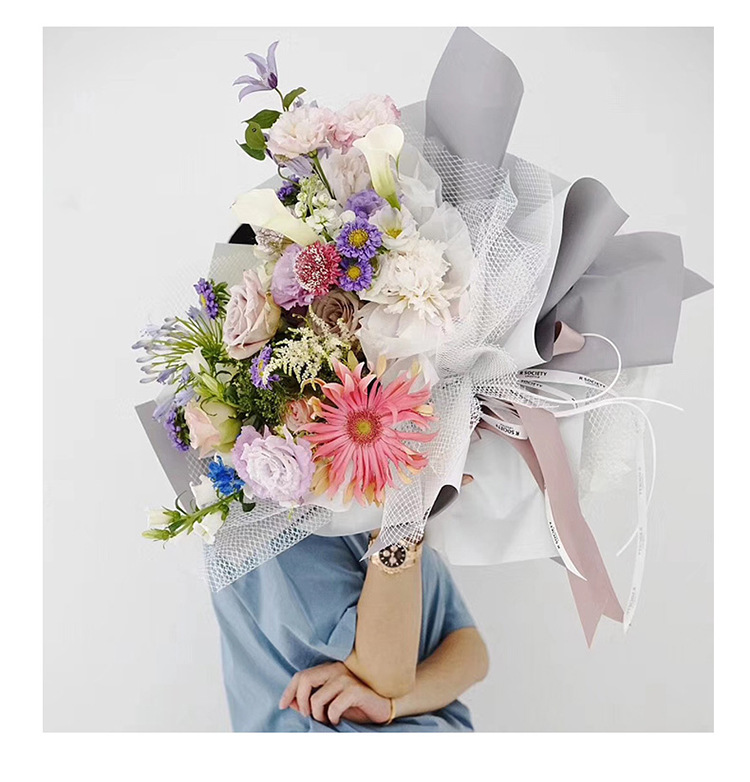 Korean Mermaid Mesh Flowers Wrapping Paper Material Bouquet Packaging Gauze Bag Stained Paper Flower Shop Supplies