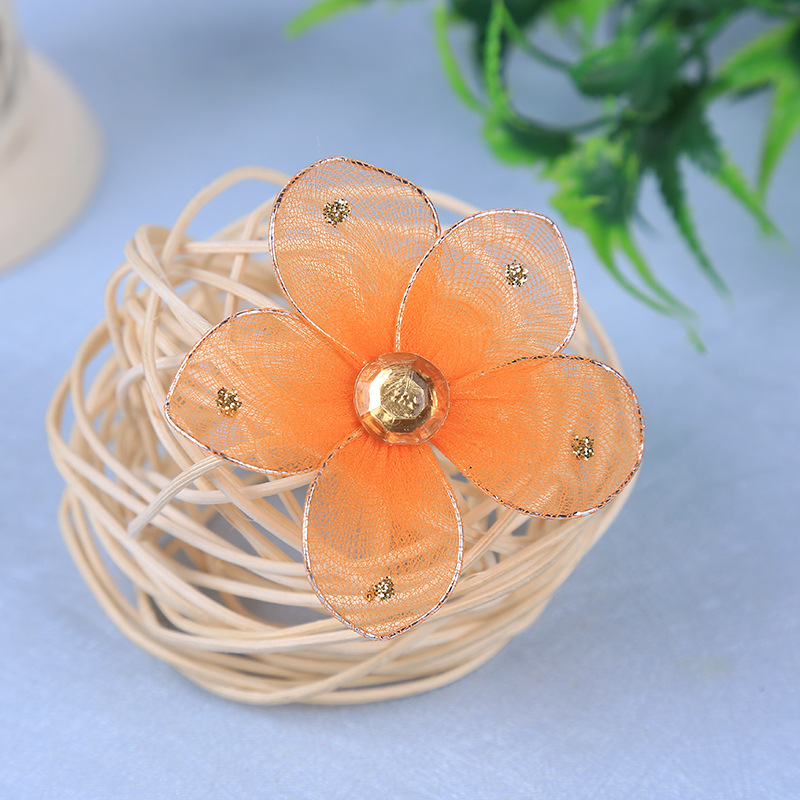 Wire mesh simulation flower DIY Korean version bow hairpin hair accessories material Wire mesh lace flowers