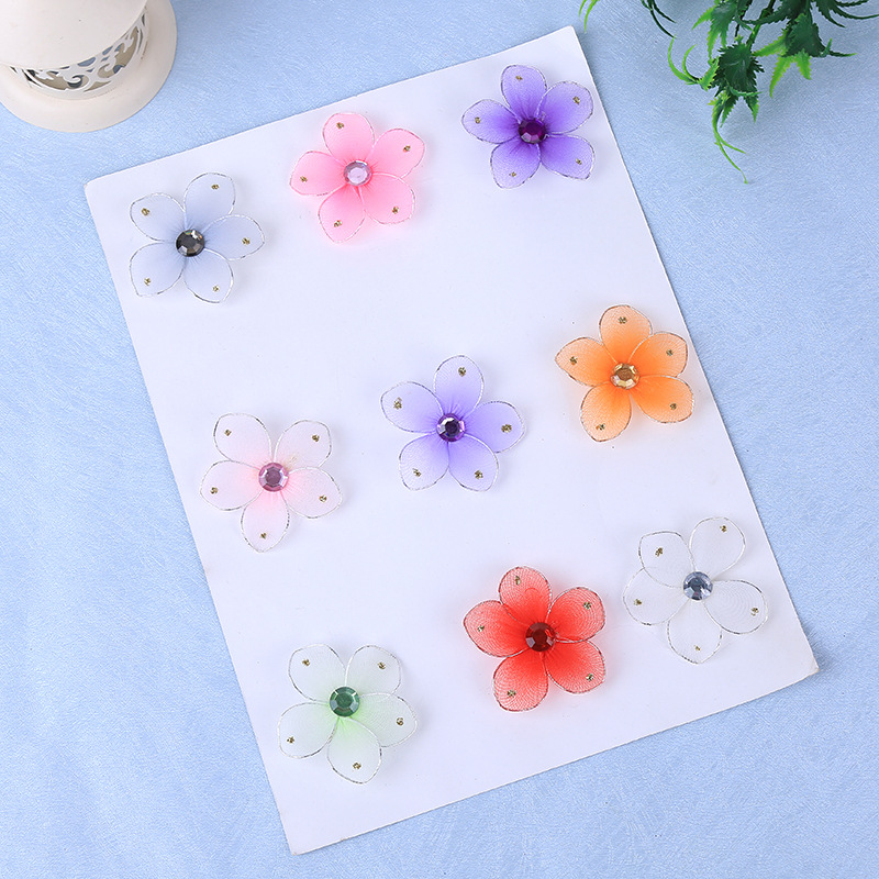 Wire mesh simulation flower DIY Korean version bow hairpin hair accessories material Wire mesh lace flowers