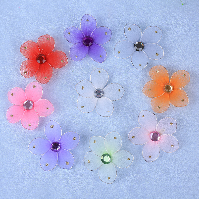 Wire mesh simulation flower DIY Korean version bow hairpin hair accessories material Wire mesh lace flowers