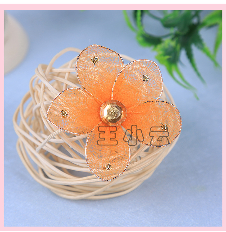 Wire mesh simulation flower DIY Korean version bow hairpin hair accessories material Wire mesh lace flowers