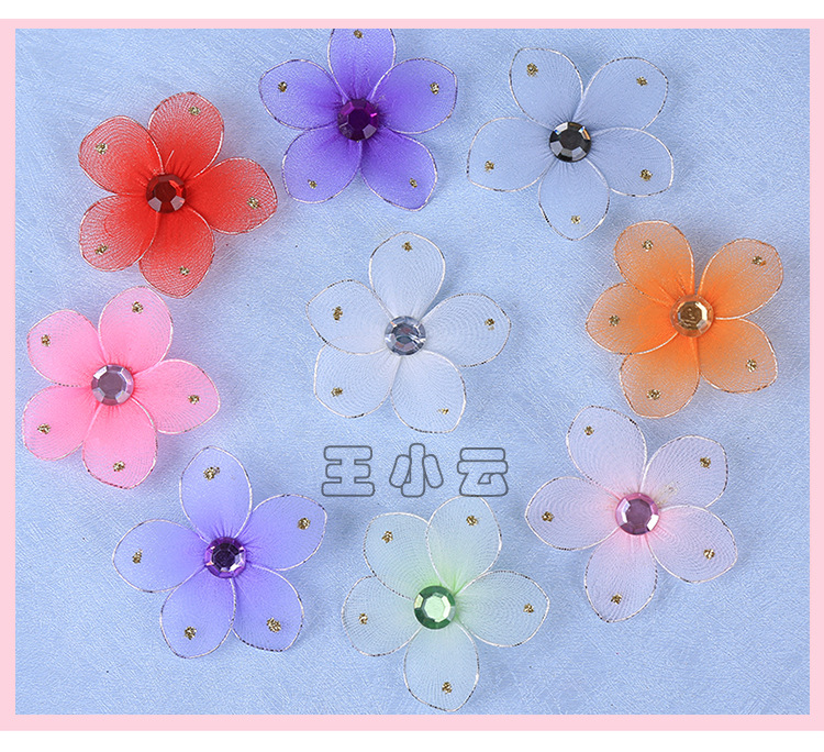 Wire mesh simulation flower DIY Korean version bow hairpin hair accessories material Wire mesh lace flowers