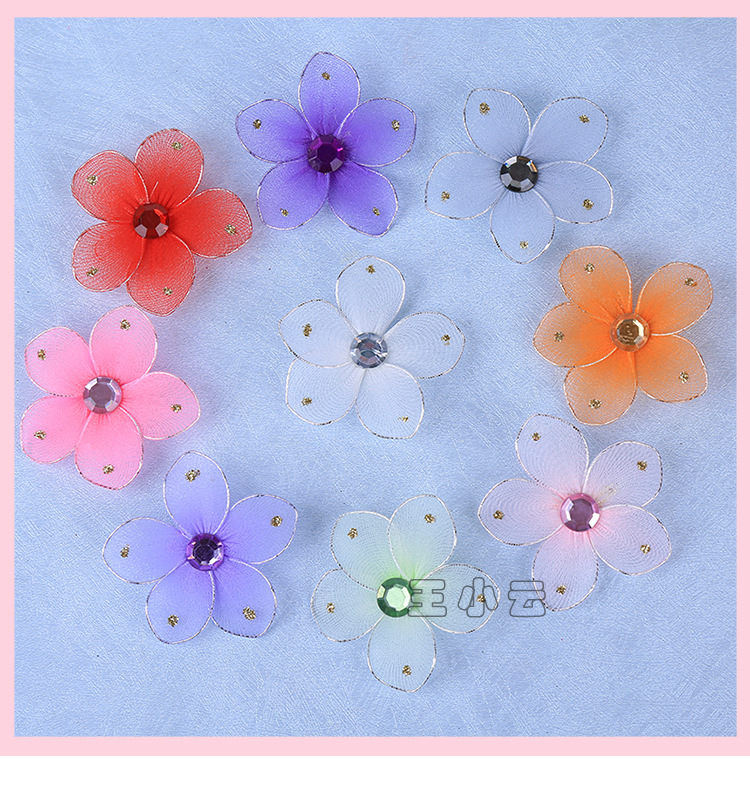 Wire mesh simulation flower DIY Korean version bow hairpin hair accessories material Wire mesh lace flowers