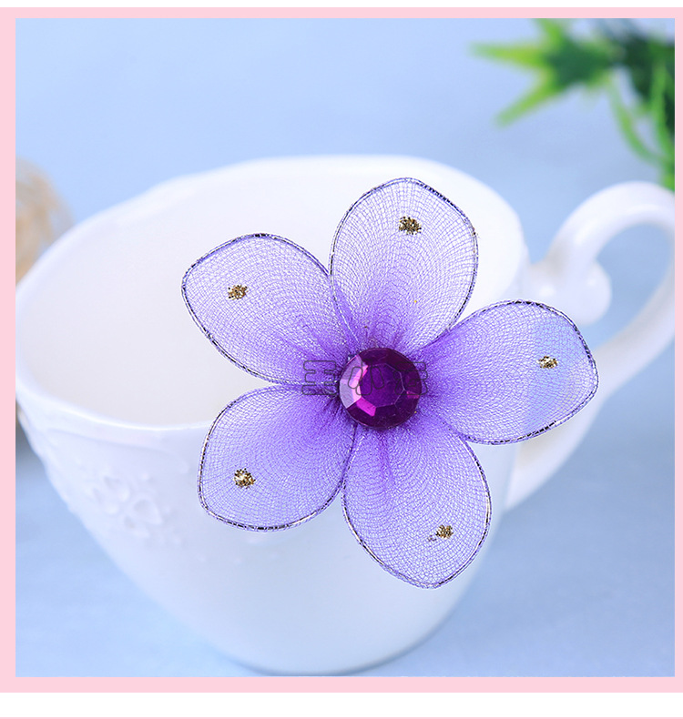 Wire mesh simulation flower DIY Korean version bow hairpin hair accessories material Wire mesh lace flowers
