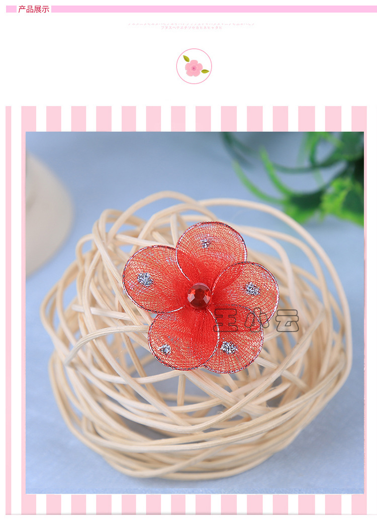 Simulation wire mesh 5cm flower pure manual DIY headgear flower cap flower material clothing accessories wholesale