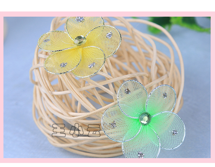 Simulation wire mesh 5cm flower pure manual DIY headgear flower cap flower material clothing accessories wholesale