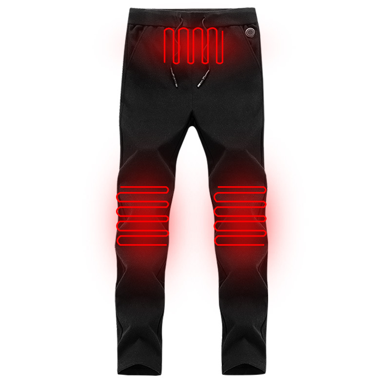 Cross-Border Special for a Smart Heating Pants Padded Knee Heating Woolen Casual Pants Webbing USB New
