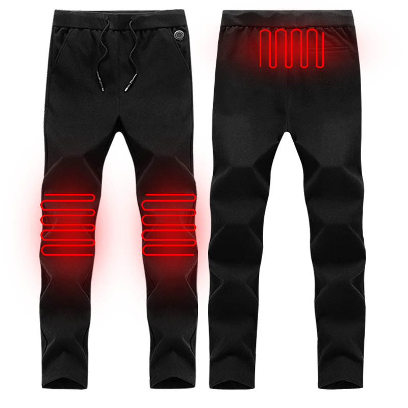 Cross-Border Special for a Smart Heating Pants Padded Knee Heating Woolen Casual Pants Webbing USB New