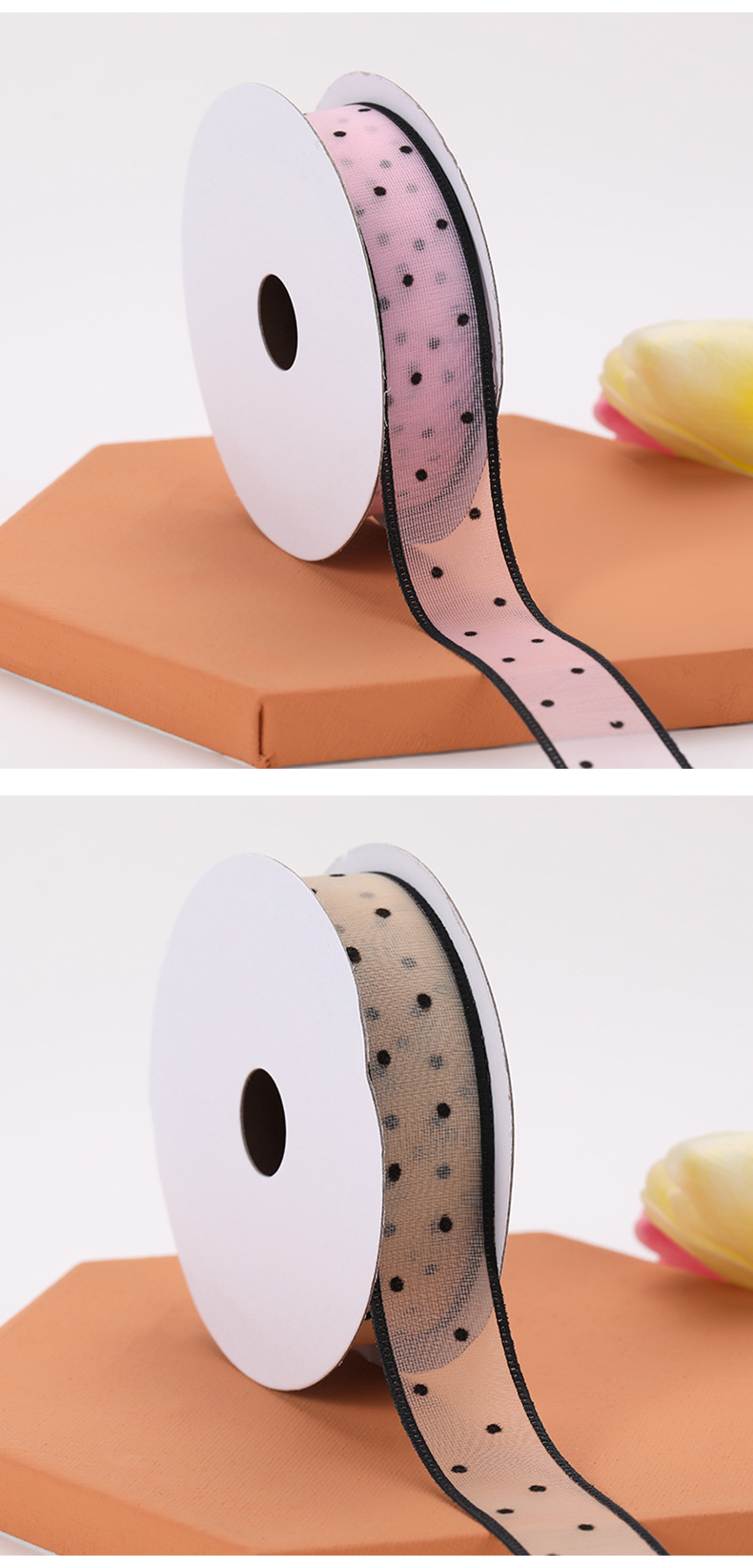 New Snow Yarn Ribbon Korean Transparent Dotted Yarn Webbing Colorful Ribbon Printing Ribbon New Snow Yarn Ribbon Korean Transparent Dotted Yarn Webbing Colorful Ribbon Printing Ribbon